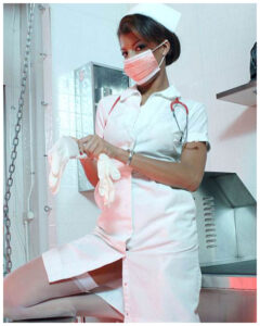 A beautiful black Domina nurse with legs that go on and on, she's naturally commanding with a booming voice that with soon have you standing to attention. She has a love of extreme bondage and mummification